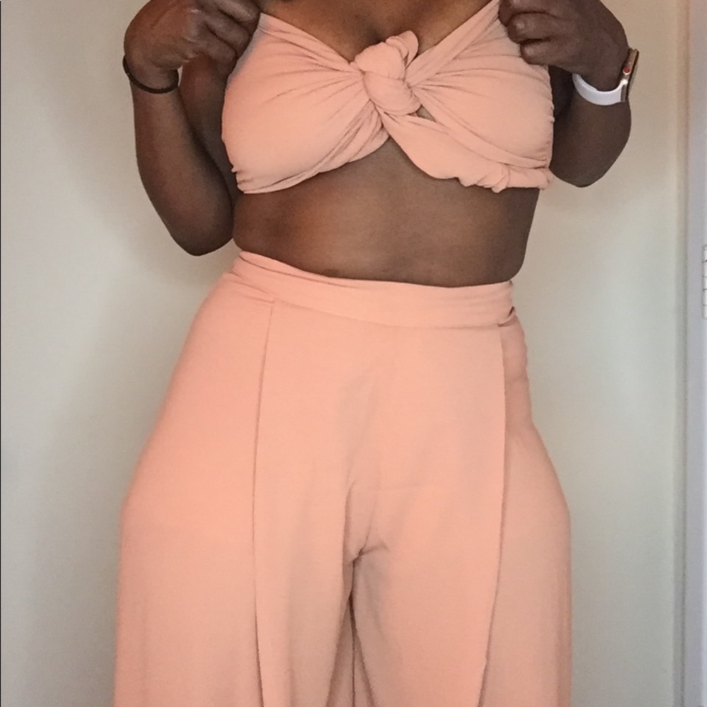Peach bandeau set